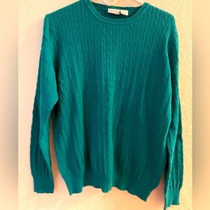 Kim Rogers teal blue/green sweater. XL